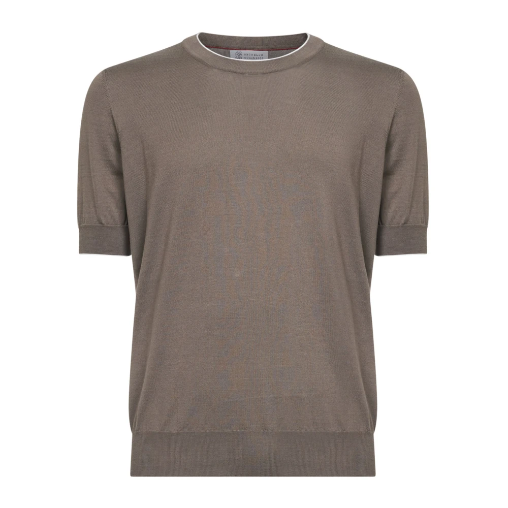 Brunello Cucinelli Men's Brown Crew Neck Knitwear