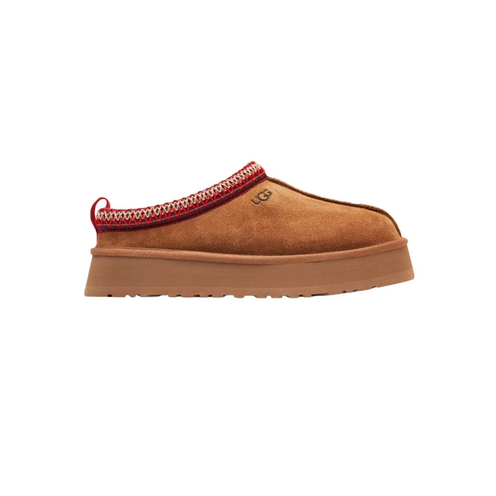 Ugg Gezellige Chestnut Slof met Rode en Witte Vlecht Brown Heren