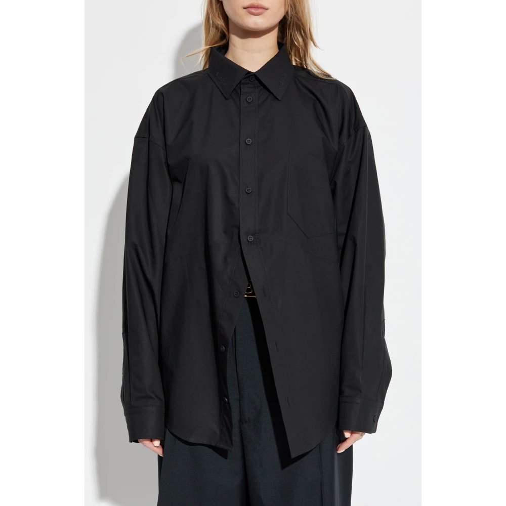 Balenciaga Shirt met Logo Black Dames