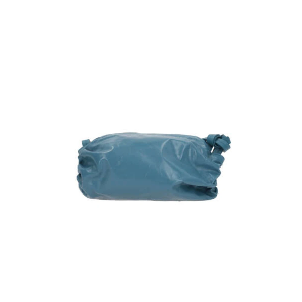 Jil Sander Turquoise leren schoudertas met reliëf logo Blue Dames