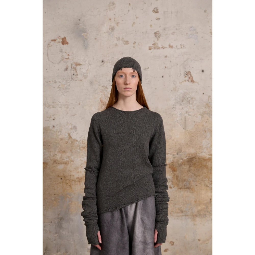 Cortana Winter grijs melange wol en kasjmier trui Gray Dames