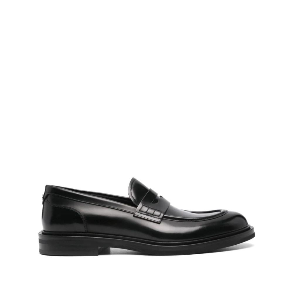 Dolce & Gabbana Svarta platta skor med penny slot Black, Herr