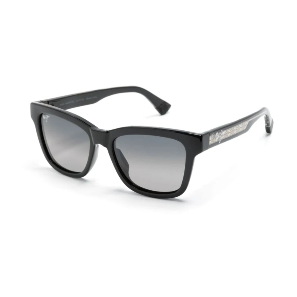 Hanohano Gs644-14A Shiny Black W/Trans Light Grey Sunglasses