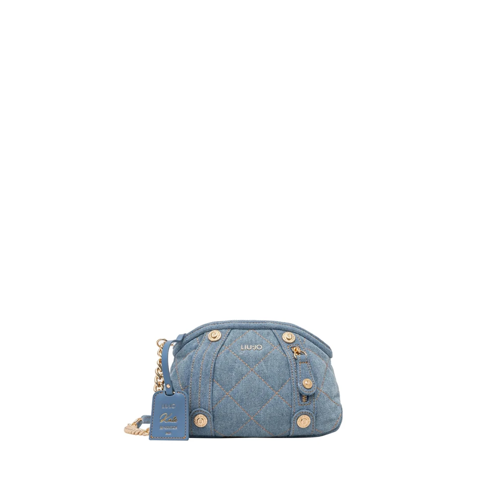 Liu Jo Blauwe Denim Schoudertas met Rits Blue Dames