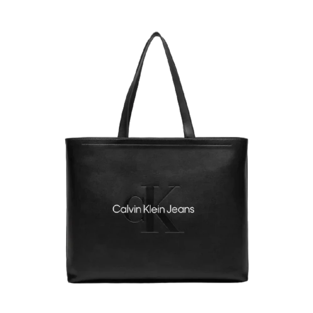 Calvin Klein Sculpted Slim Tote Herfst Winter Collectie Black Dames