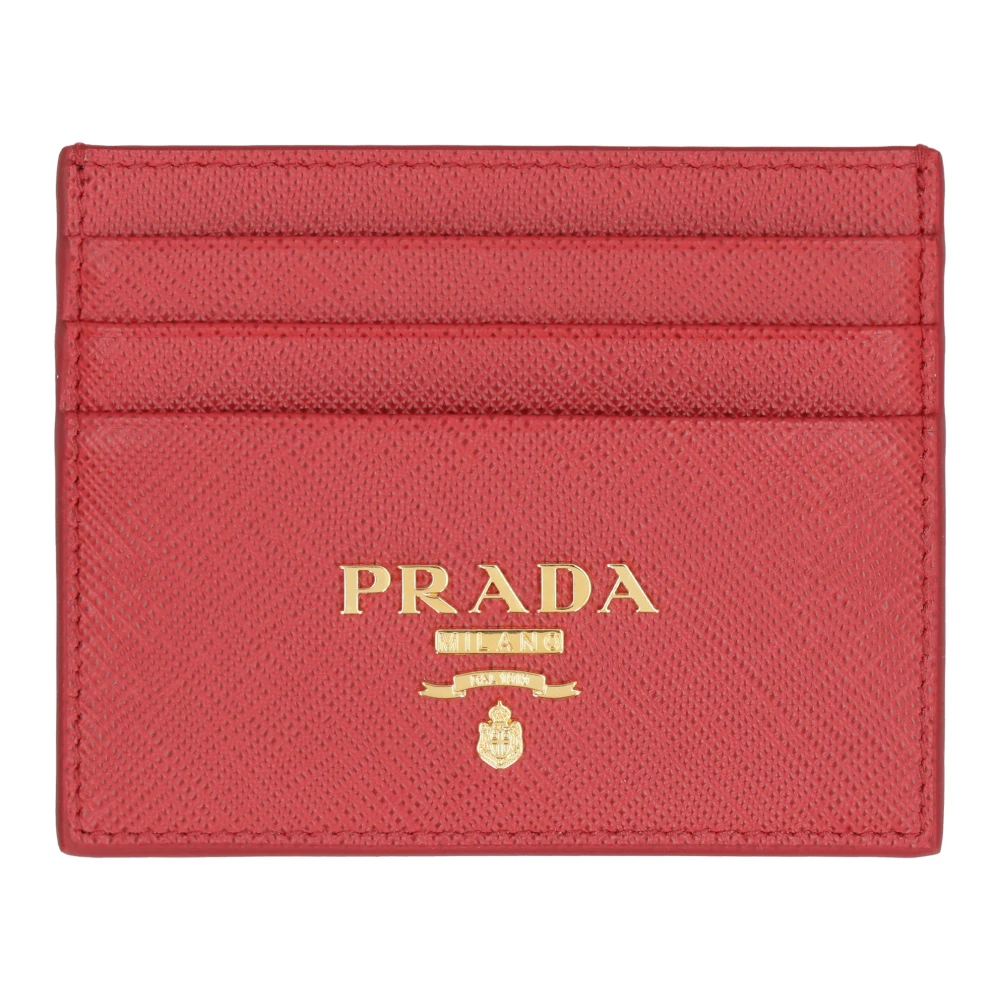 Prada Mujer Rojo - Cartera Tarjetero De Cuero - Accessories - One Size - Cartera Tarjetero De Cuero
