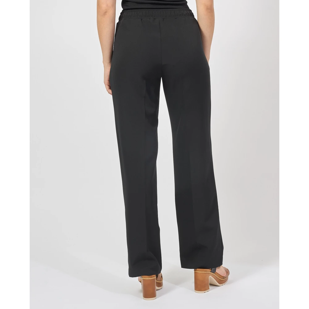 Fracomina Zwarte Bootcut Broek met Gouden Applicaties Black Dames