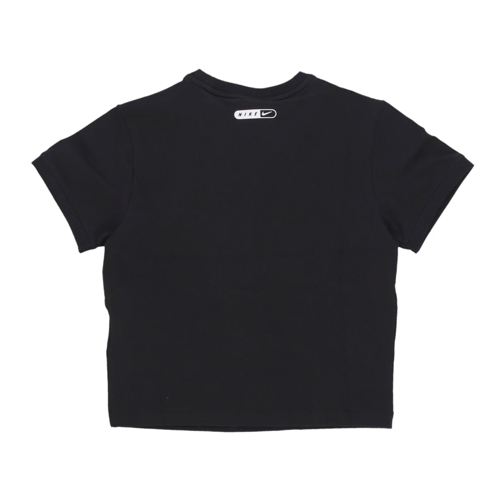 Nike Cropped Swoosh T-shirt Black Dames