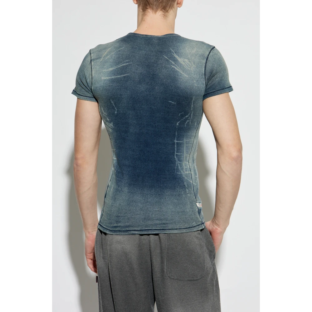 Diesel Geribbelde top T-Hans Blue Unisex