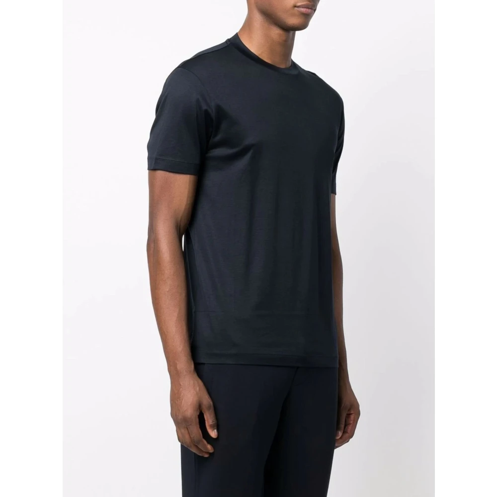 Emporio Armani Lyocell Katoen T-shirt Blue Heren