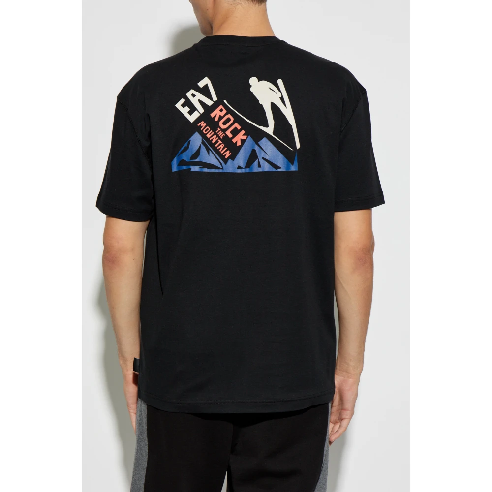 Emporio Armani EA7 Katoenen T-shirt Black Heren