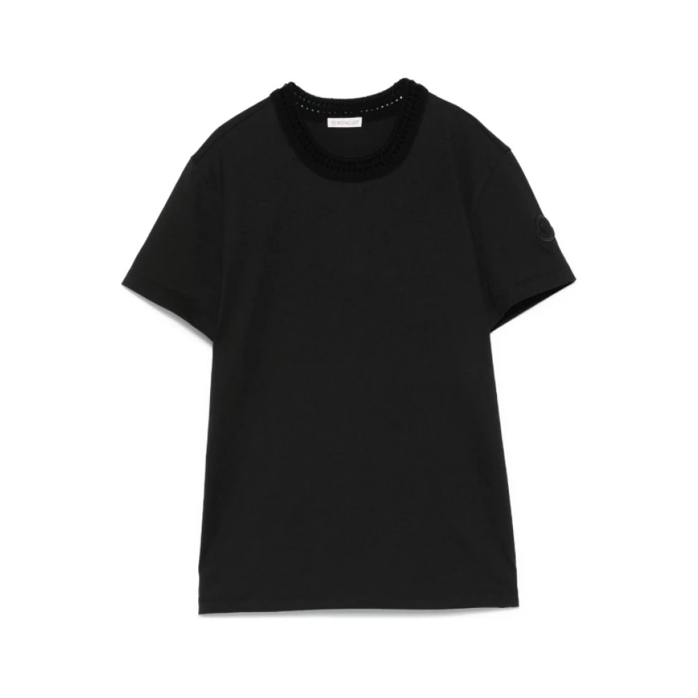 Moncler - Tops > T-Shirts - Black - Moncler - Modalova
