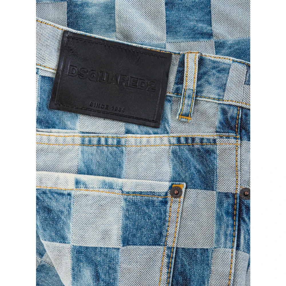 Dsquared2 Check San Diego Jeans Blue Dames