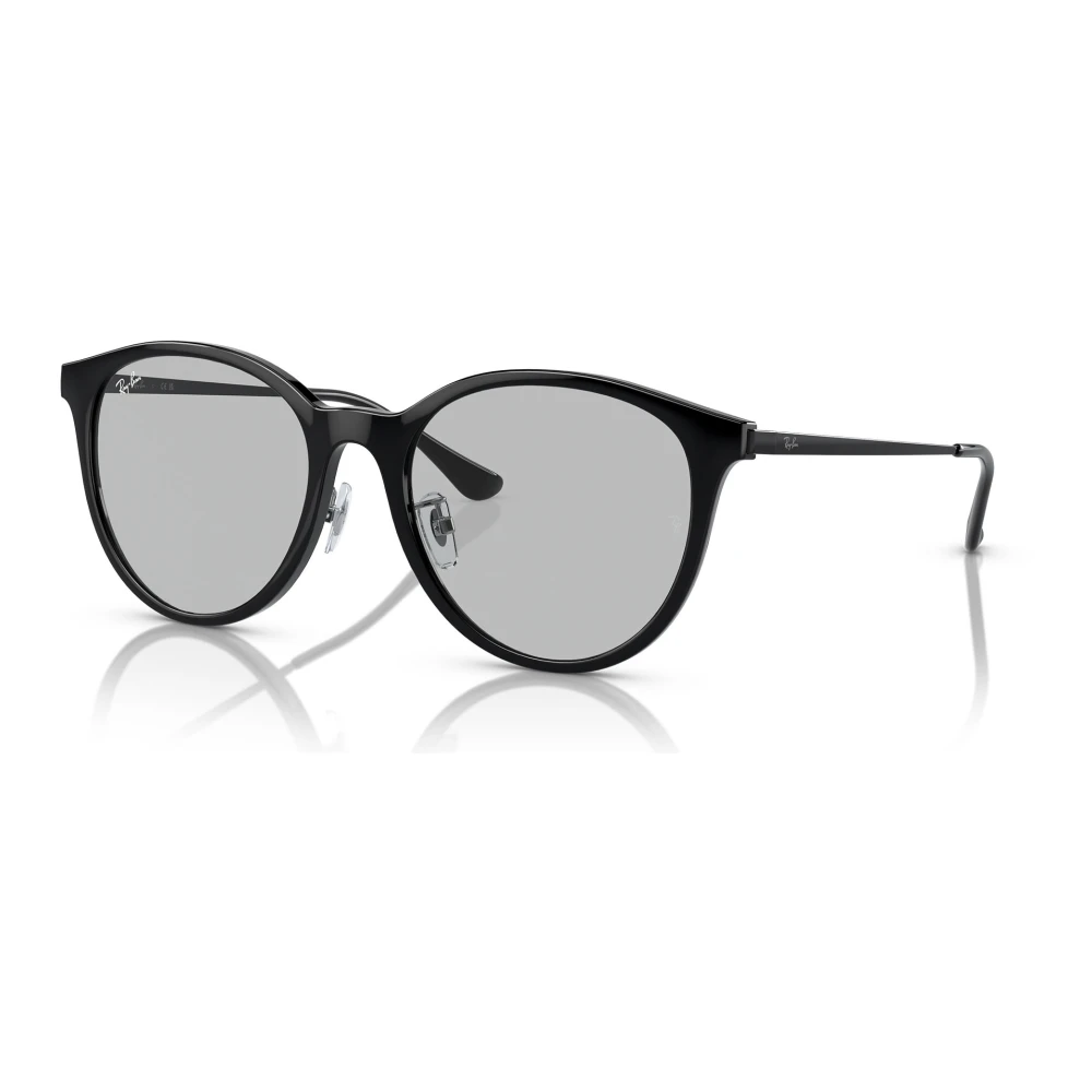 Ray - Ban Unisex Grey Ray - Ban Rb4334d 601/87 Sunglasses Injected Black Squared Normal - Image 3