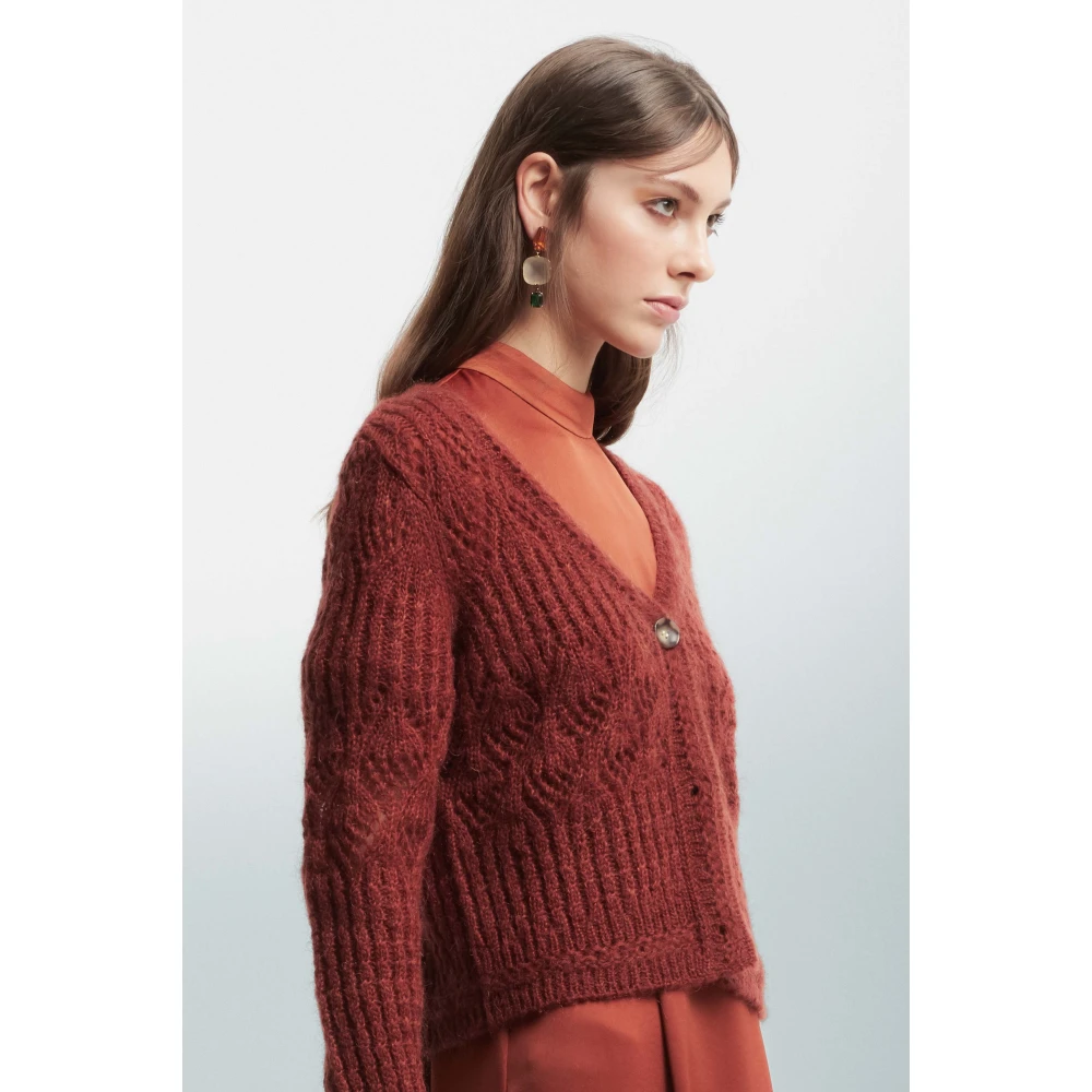 Kocca Openwork Gebreide Vest Brown Dames