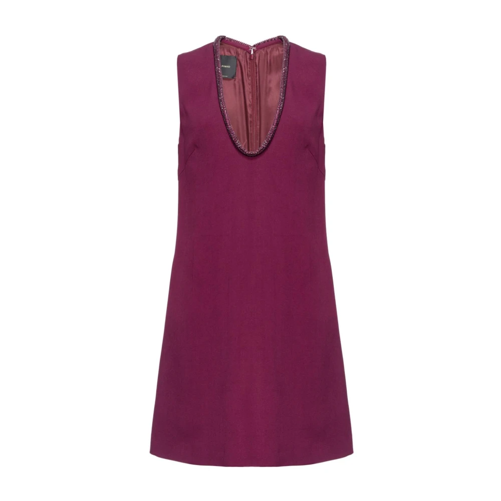 Pinko Paarse Kralen Trim Shift Jurk Purple Dames