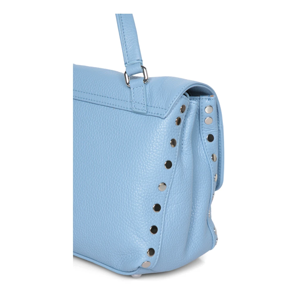 Zanellato Blauwe Leren Tas met Hefslot Blue Dames