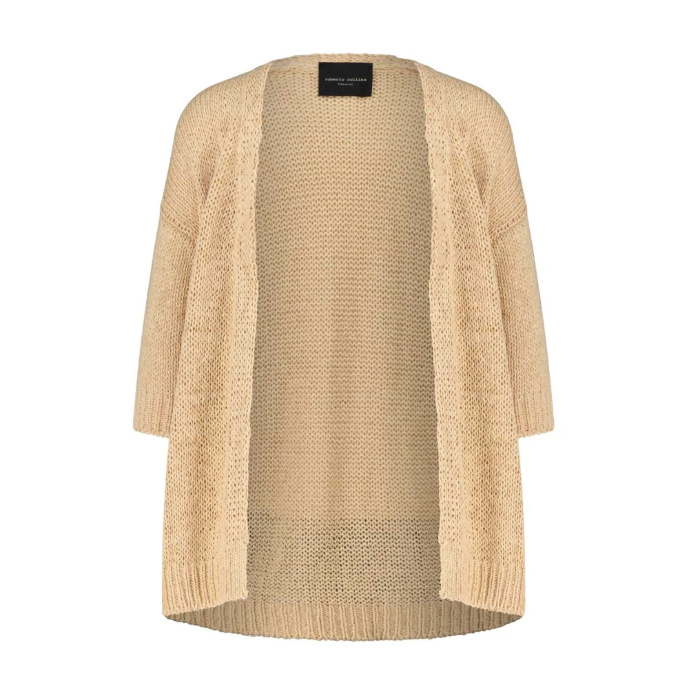 Roberto Collina Kortemouw Gebreid Vest Brown Dames
