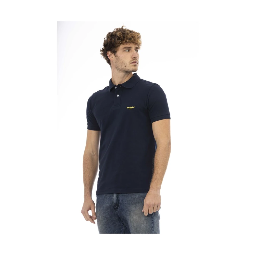 Baldinini Blauw Katoenen Geborduurd Poloshirt Blue Heren