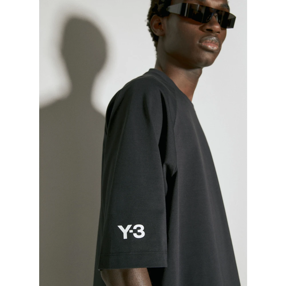 Y-3 Jersey T-shirt met kenmerkende strepen Black Heren