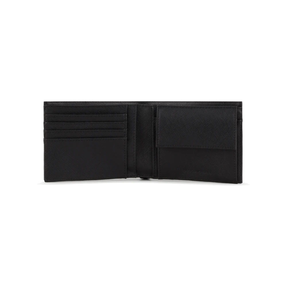 Armani Saffiano leren portemonnee met ontwerp Black Heren