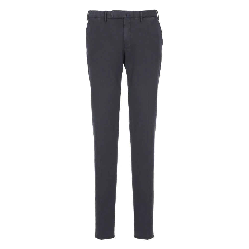 Incotex Blauwe Katoenen Broek met Zakken Blue Heren