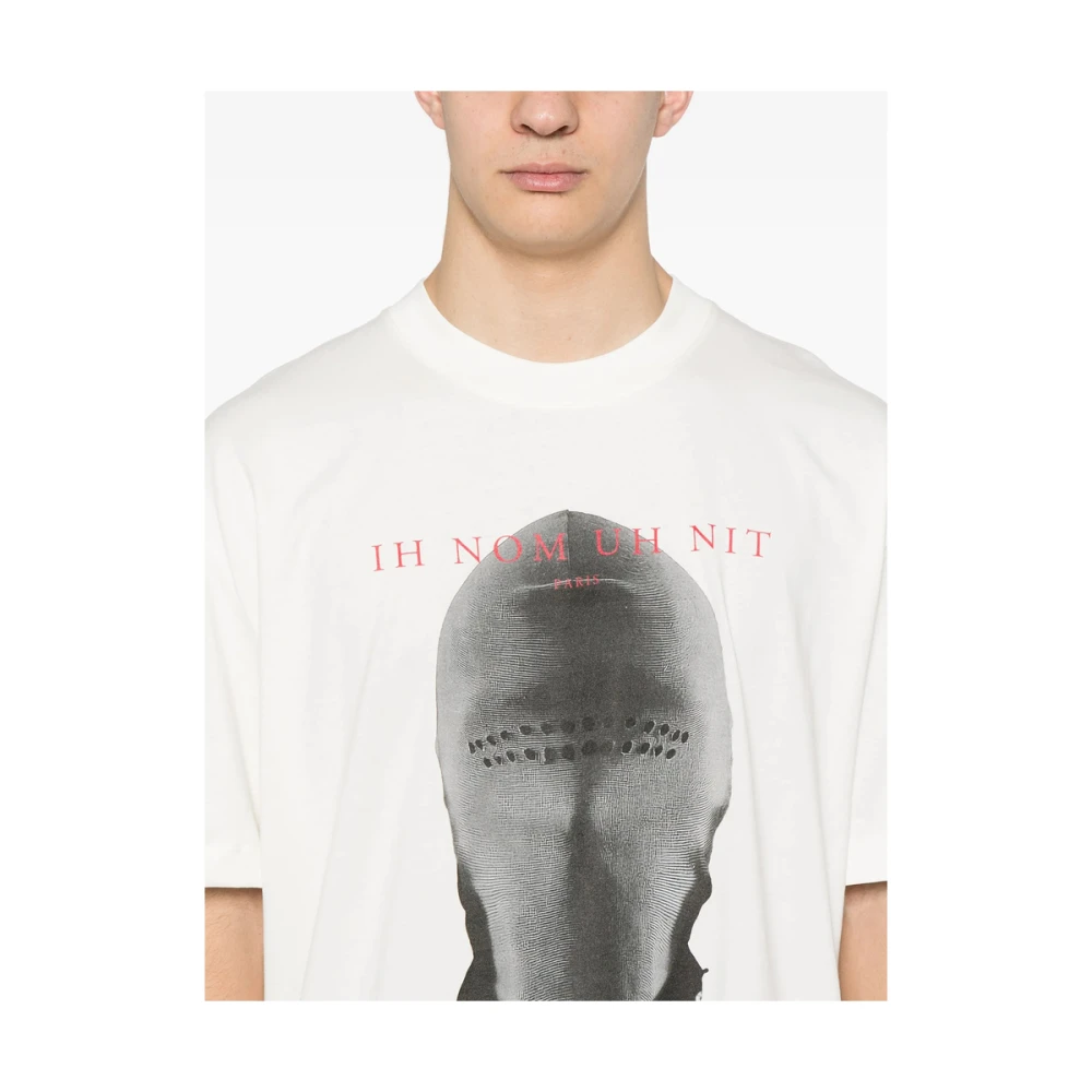 IH NOM UH NIT Wit Logo Print Crew Neck T-shirt White Heren