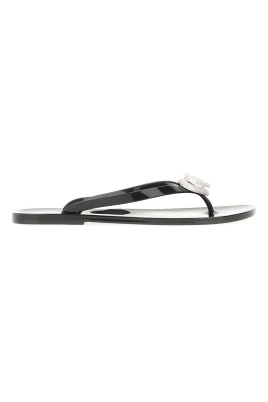 Double Heart Rubber Thong Flip Flops