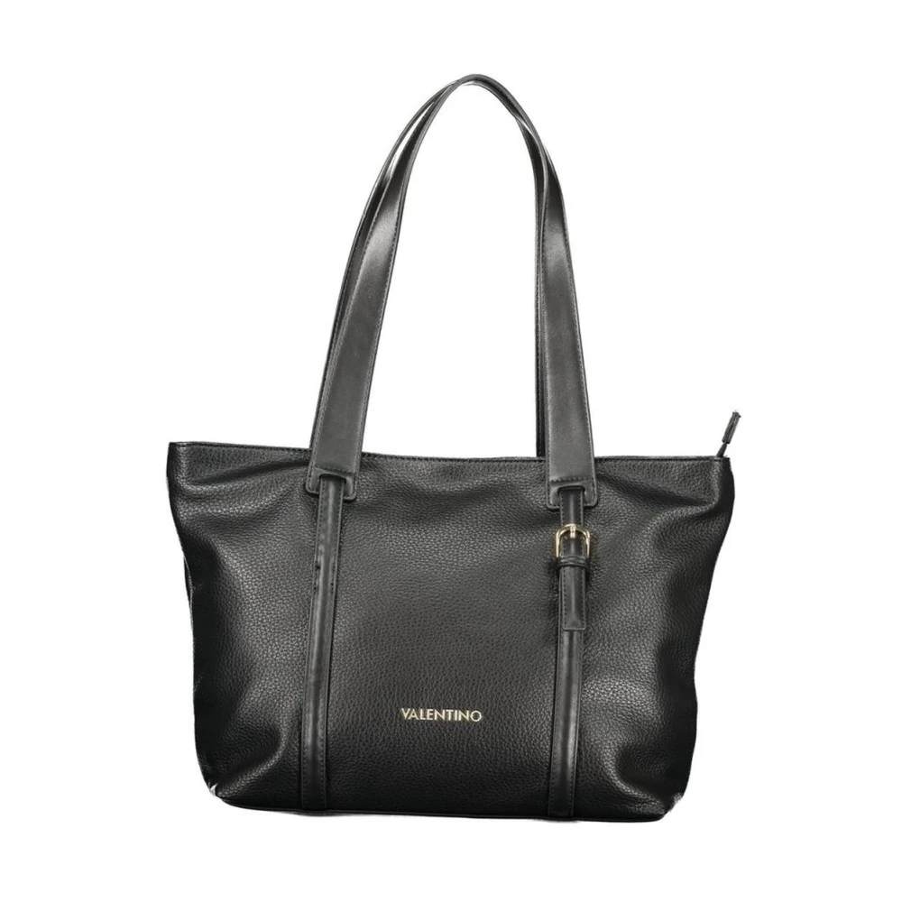 Valentino Women's Black Polyethylene Structured Handbag - Shopping Bags - One Size - Bags