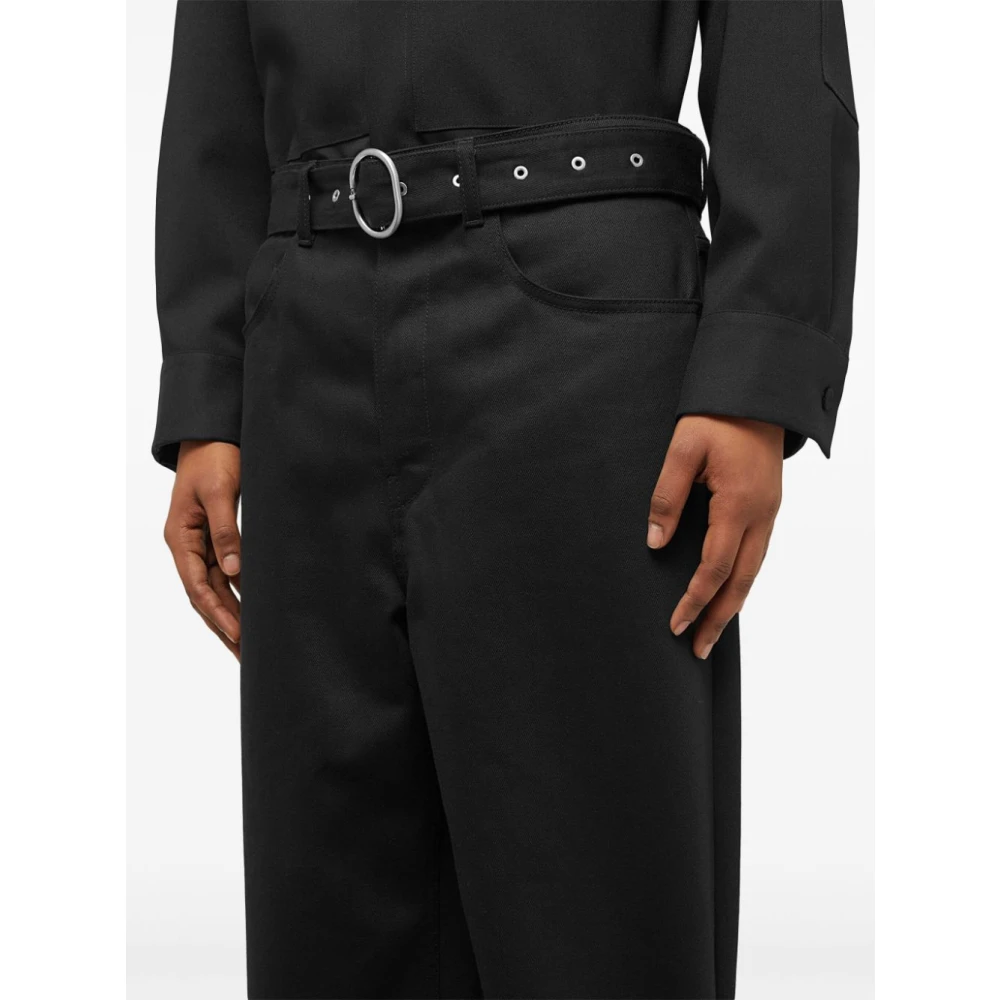 Jil Sander Zwarte Denim Broek Met Riem Black Heren