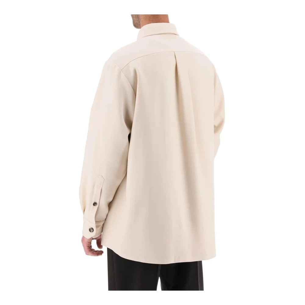 Valentino Garavani Wollen jack met Vlogo-patch Beige Heren
