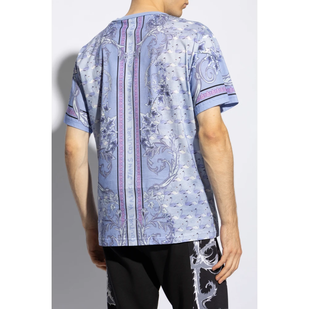 Versace Jeans Couture Bedrukt T-shirt Purple Heren