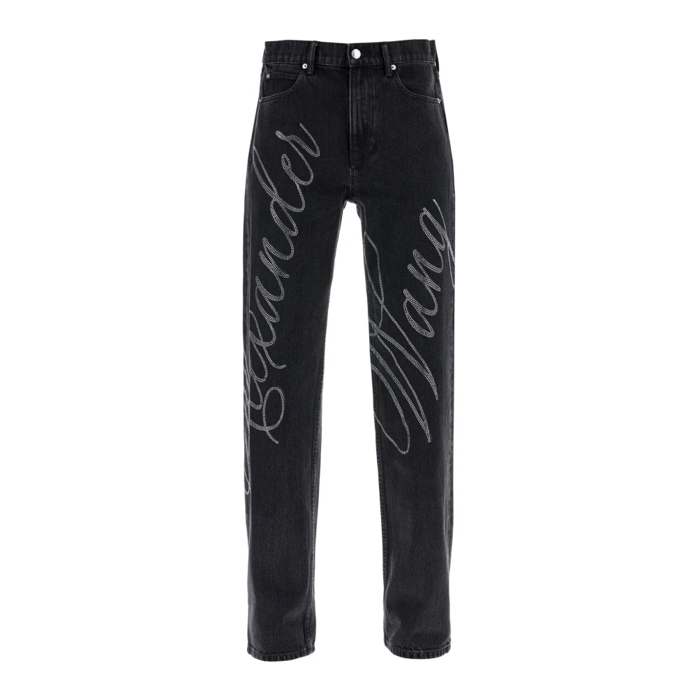 Alexander wang Rhinestone Straight Jeans Gray Dames