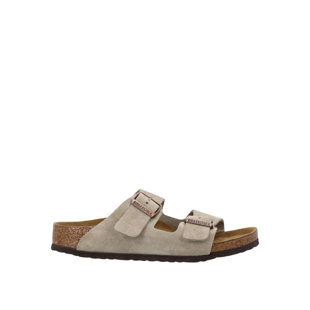 Birkenstock Boys Beige Flipflops,, Kids Suede Sandals Size 32 Eu