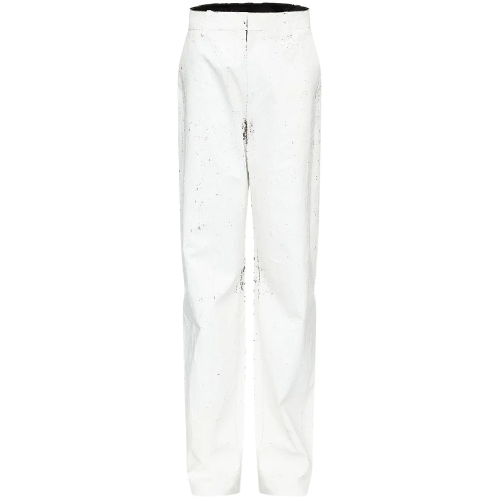MM6 Maison Margiela Witte Broek met Verborgen Voorsluiting White Dames