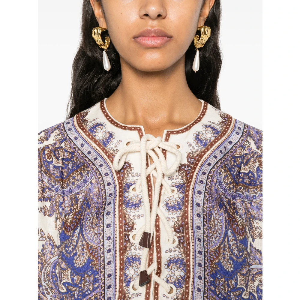 Zimmermann Paisley Eyelet Mini Jurk Multicolor Dames