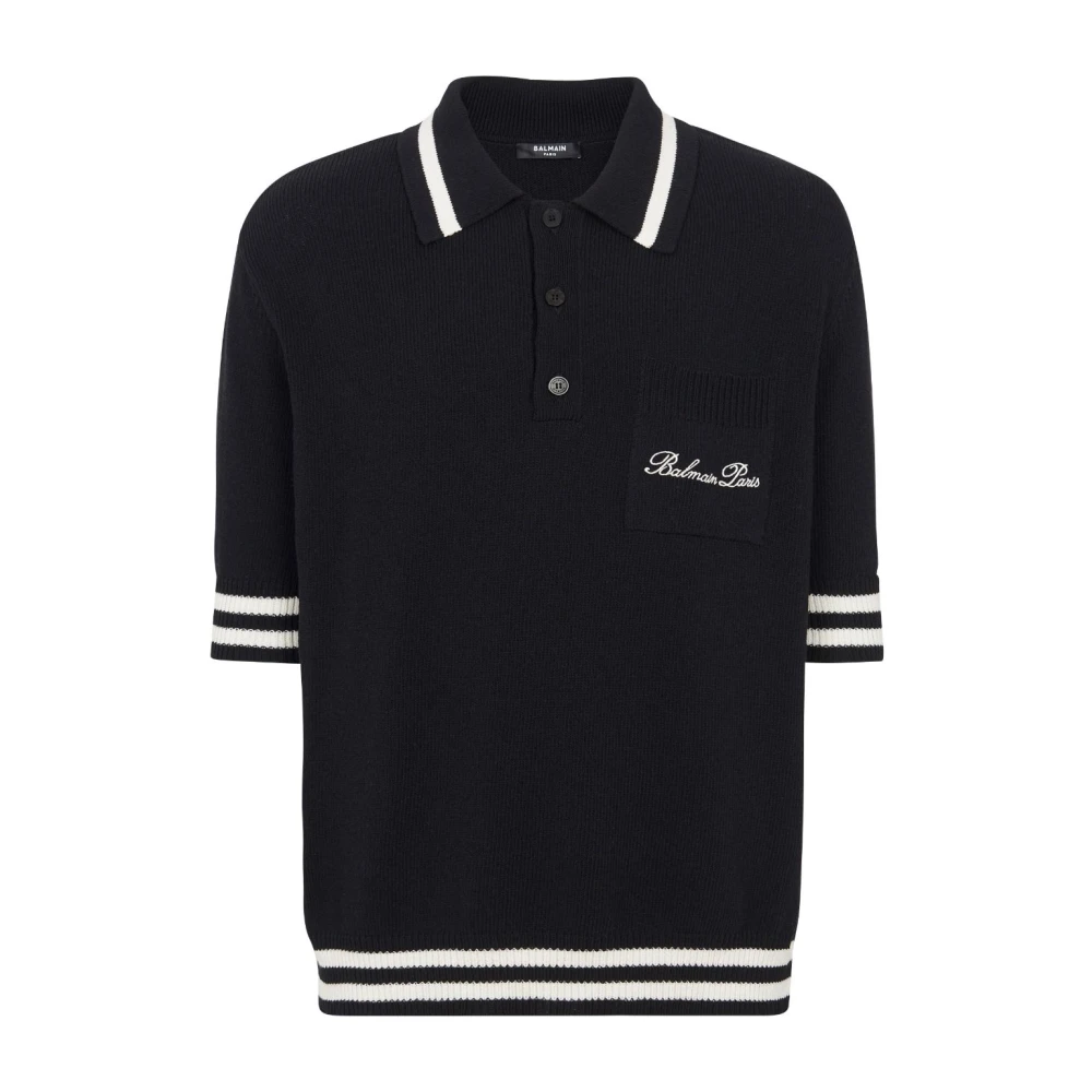 Balmain Iconische Polo Shirt Black Heren