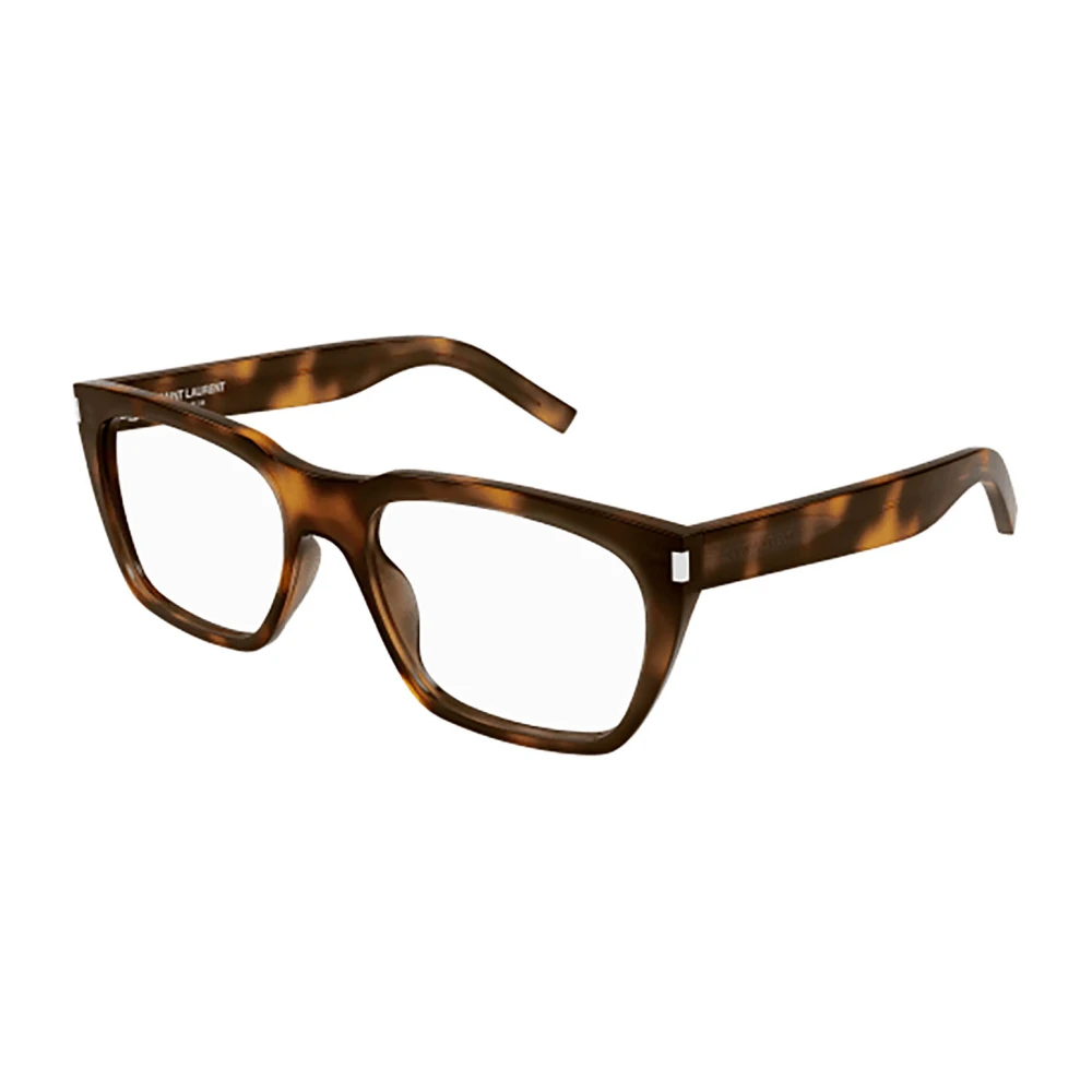 Saint Laurent Rechthoekige Vierkante Acetaat Bril Brown Unisex