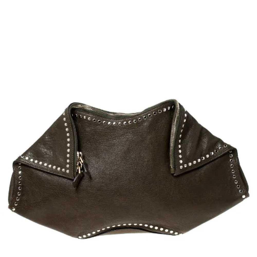 Alexander McQueen Pre-owned Leather clutches Black Dames