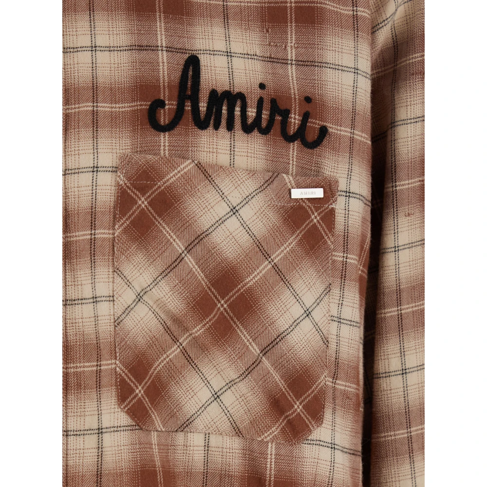 Amiri Logo Print 'Shotgun' Beige Shirt Beige Heren