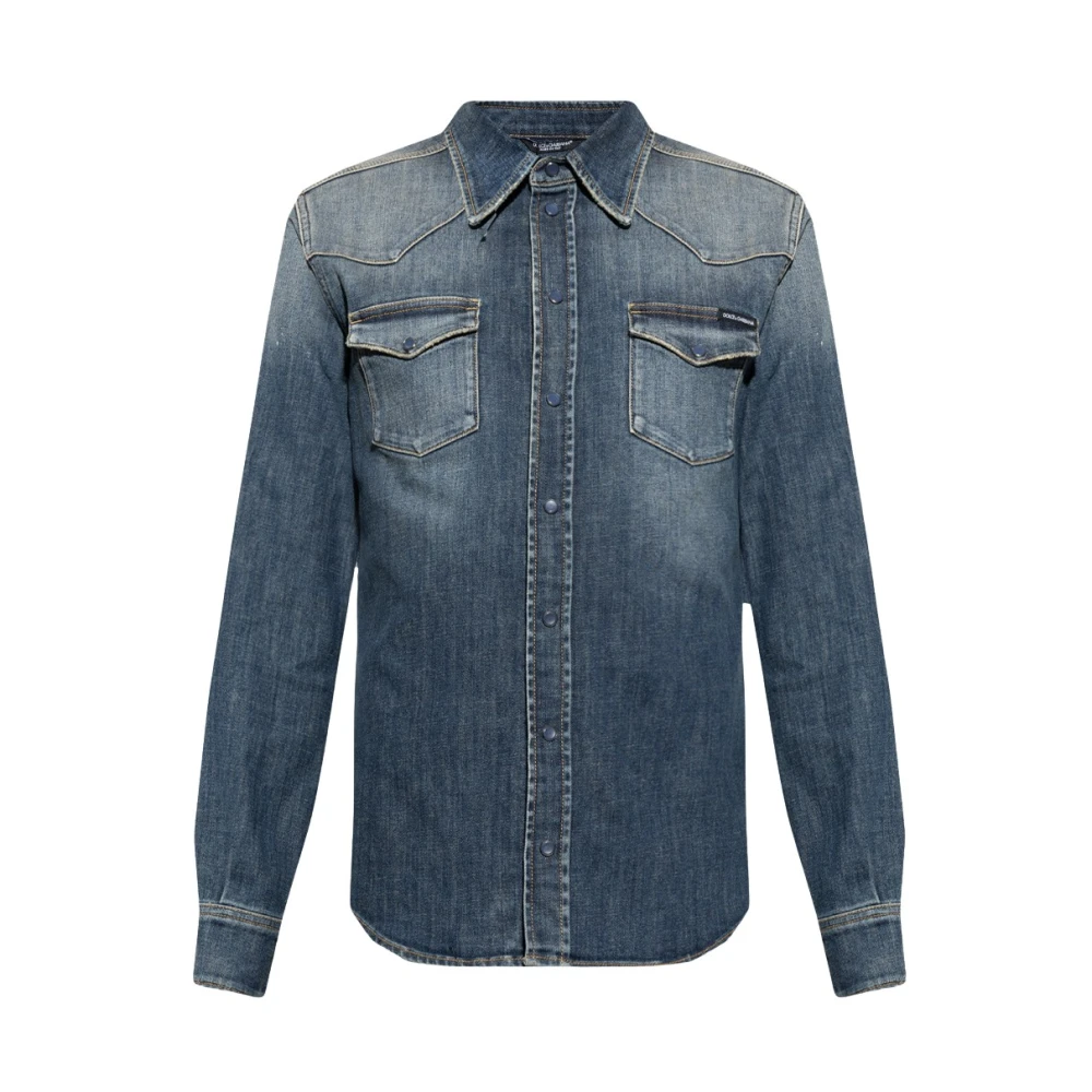 Dolce & Gabbana Blue Denim Shirt - Male - Denim Shirts - Xl - Shirts