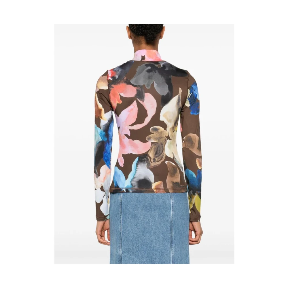 Stine Goya Bloemenprint Mock Neck Sweater Multicolor Dames