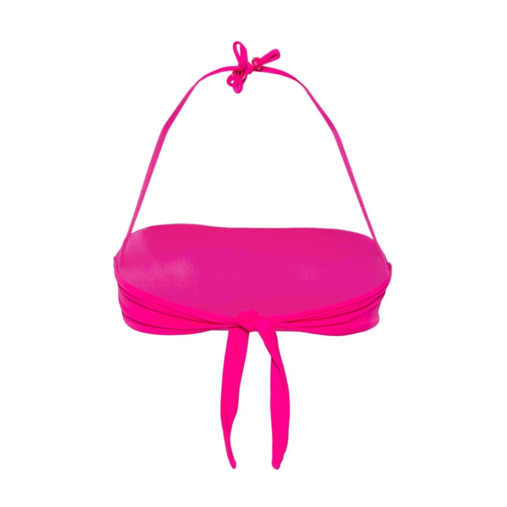 Twinset Oval T Logo Bandeau Bikini Top Pink Dames