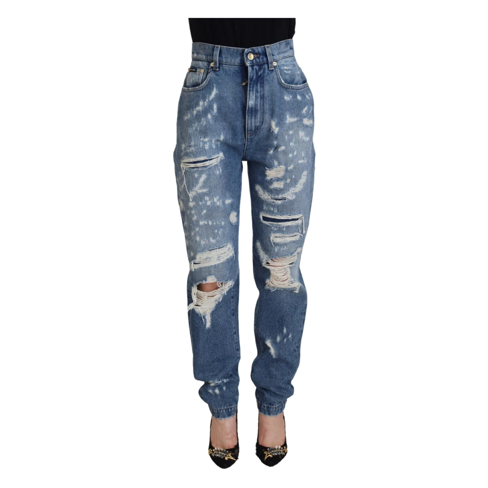 Dolce & Gabbana Women's Indigo Distressed Denim Jeans - Essence