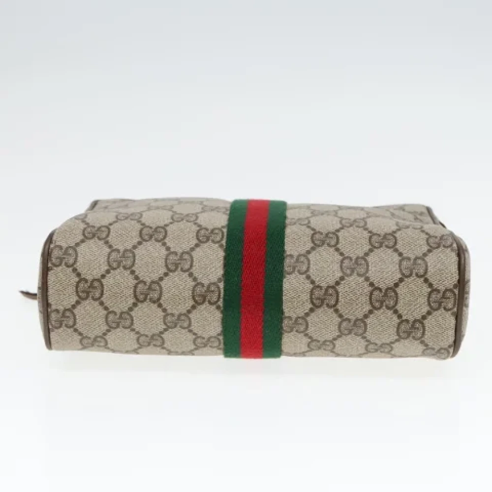 Gucci Vintage Pre-owned Leather clutches Beige Dames