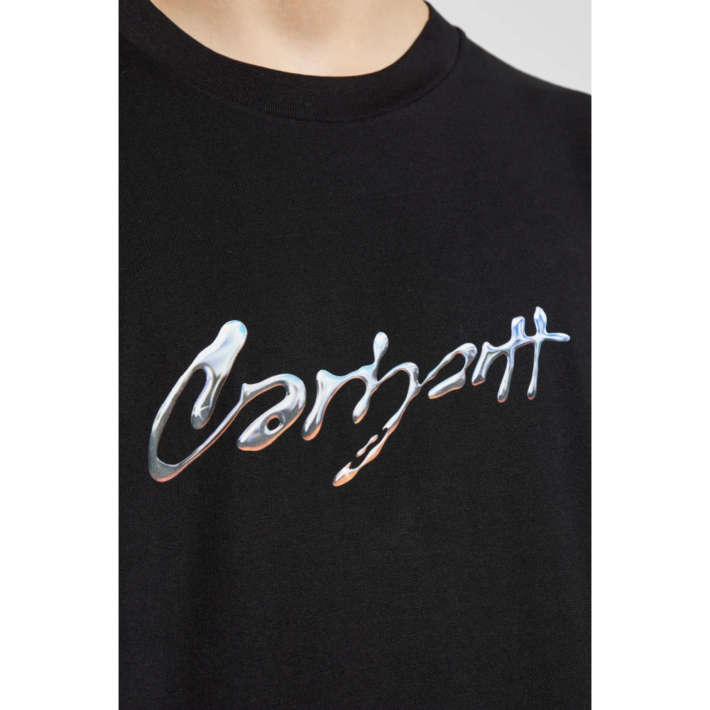 Carhartt WIP T-shirt met bedrukt logo Black Heren