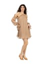 korte-beige-zijden-georgette-jurk