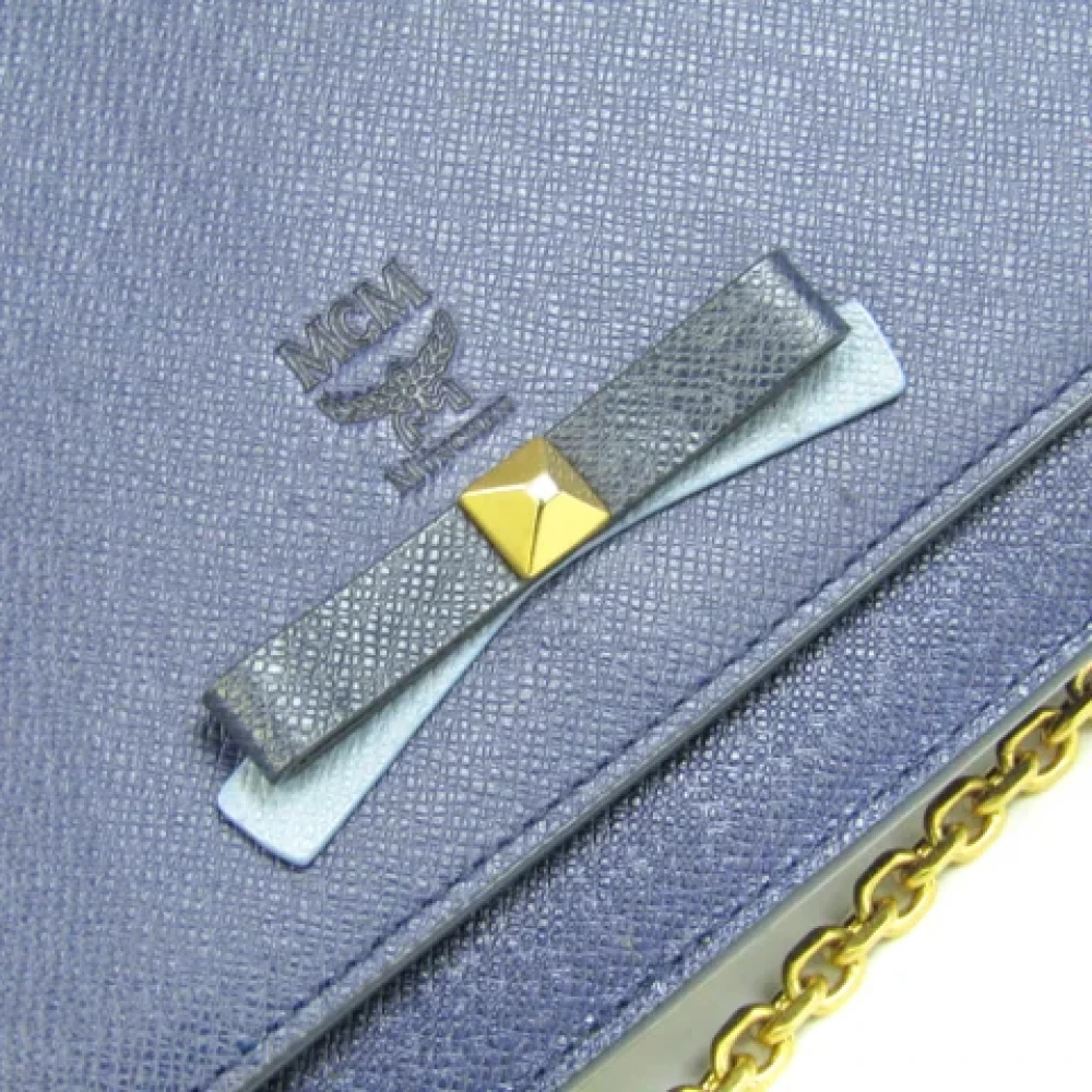 MCM Pre-owned Leather wallets Blue Dames