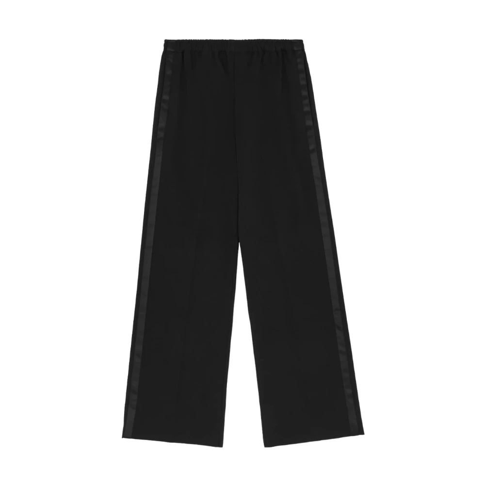 MM6 Maison Margiela Wijde Cropped Broek Black Dames