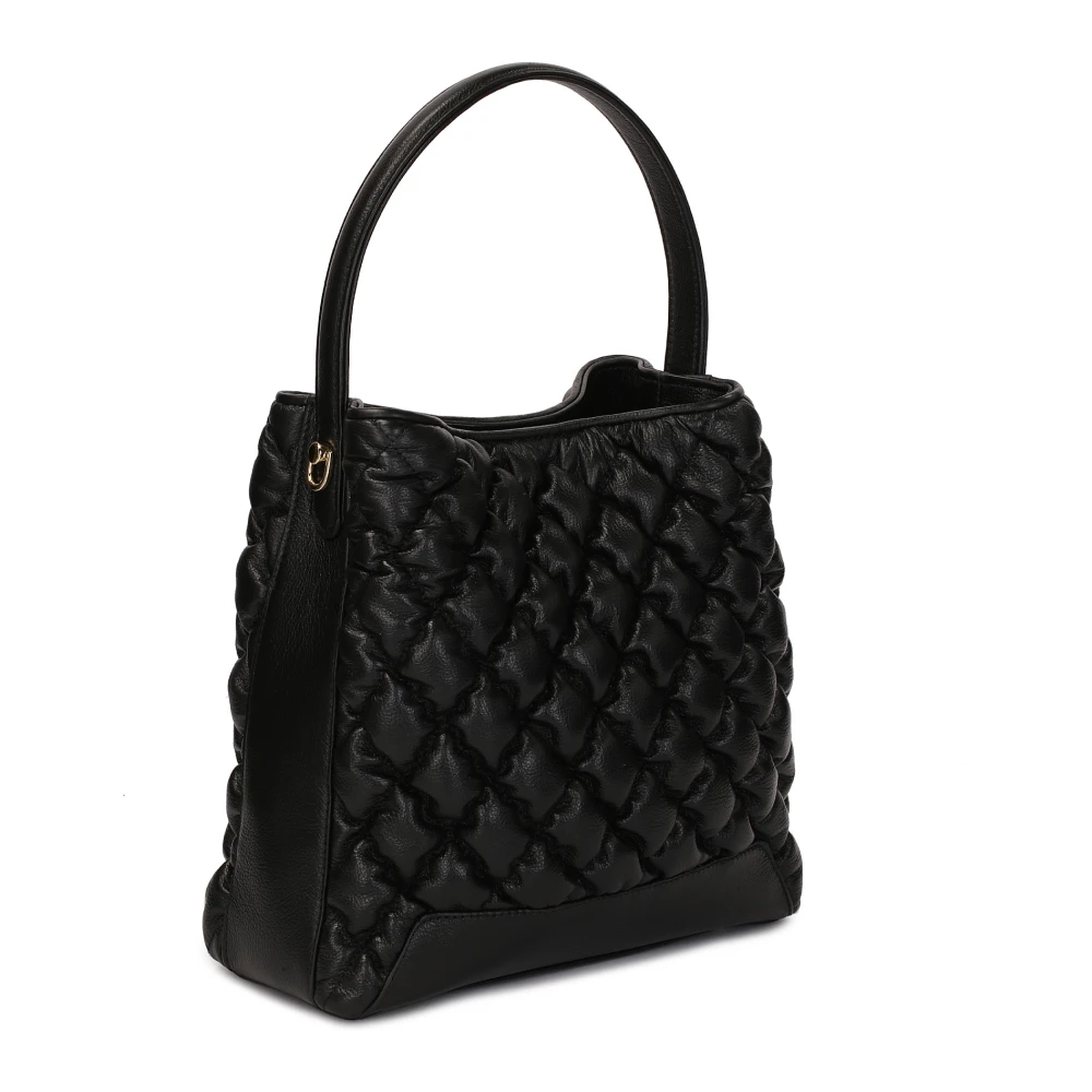 Kazar Multi-functionele tas gemaakt van zacht puff leer Black Dames